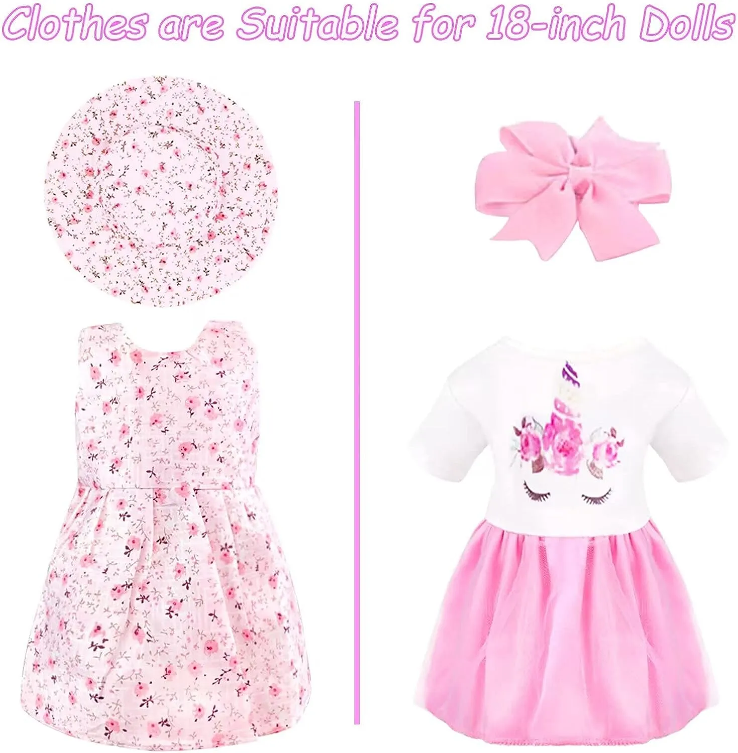17Pcs 18 Inch Girl Doll Clothes and Accessories Doll Accessories Case Luggage Tr