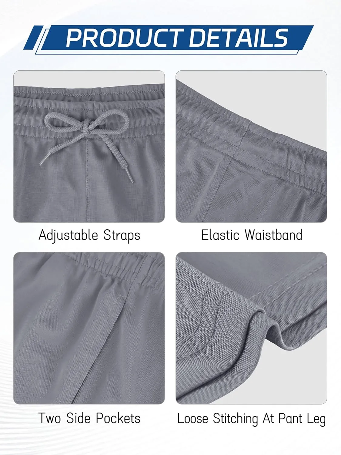 4 Pack Boys Athletic Shorts with Pockets Kids Basketball Youth Quick Dry Active Performance Sports Boys Shorts