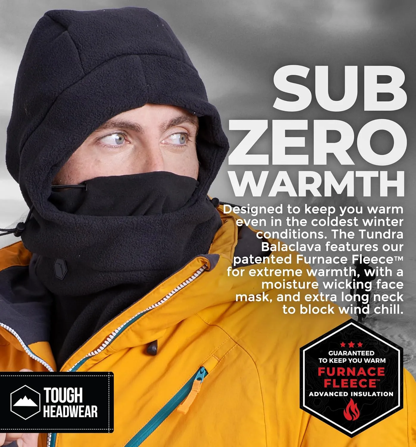 Fleece Balaclava Ski Mask - Winter Face Mask for Men & Women - Face Cover for Extreme Cold Weather Gear Skiing Snowboarding