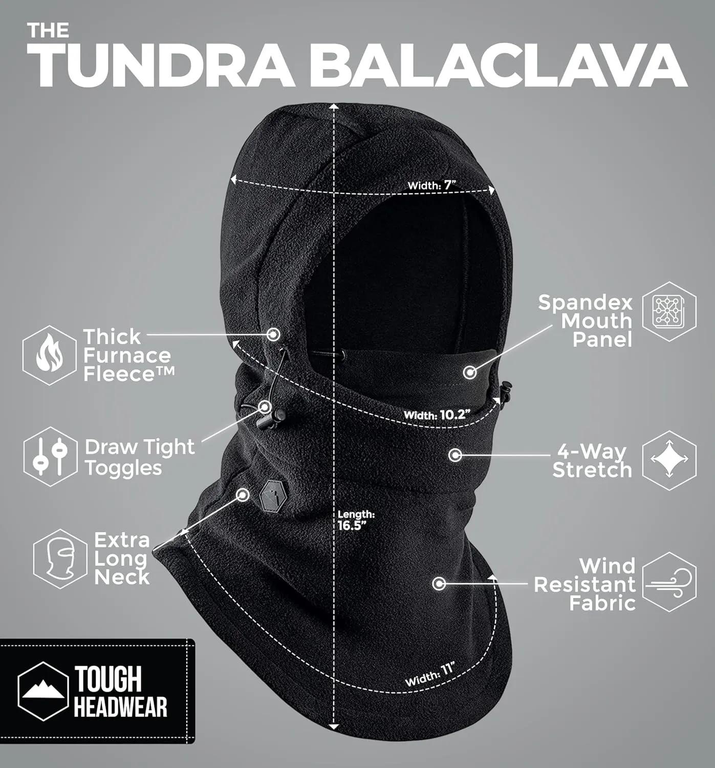Fleece Balaclava Ski Mask - Winter Face Mask for Men & Women - Face Cover for Extreme Cold Weather Gear Skiing Snowboarding
