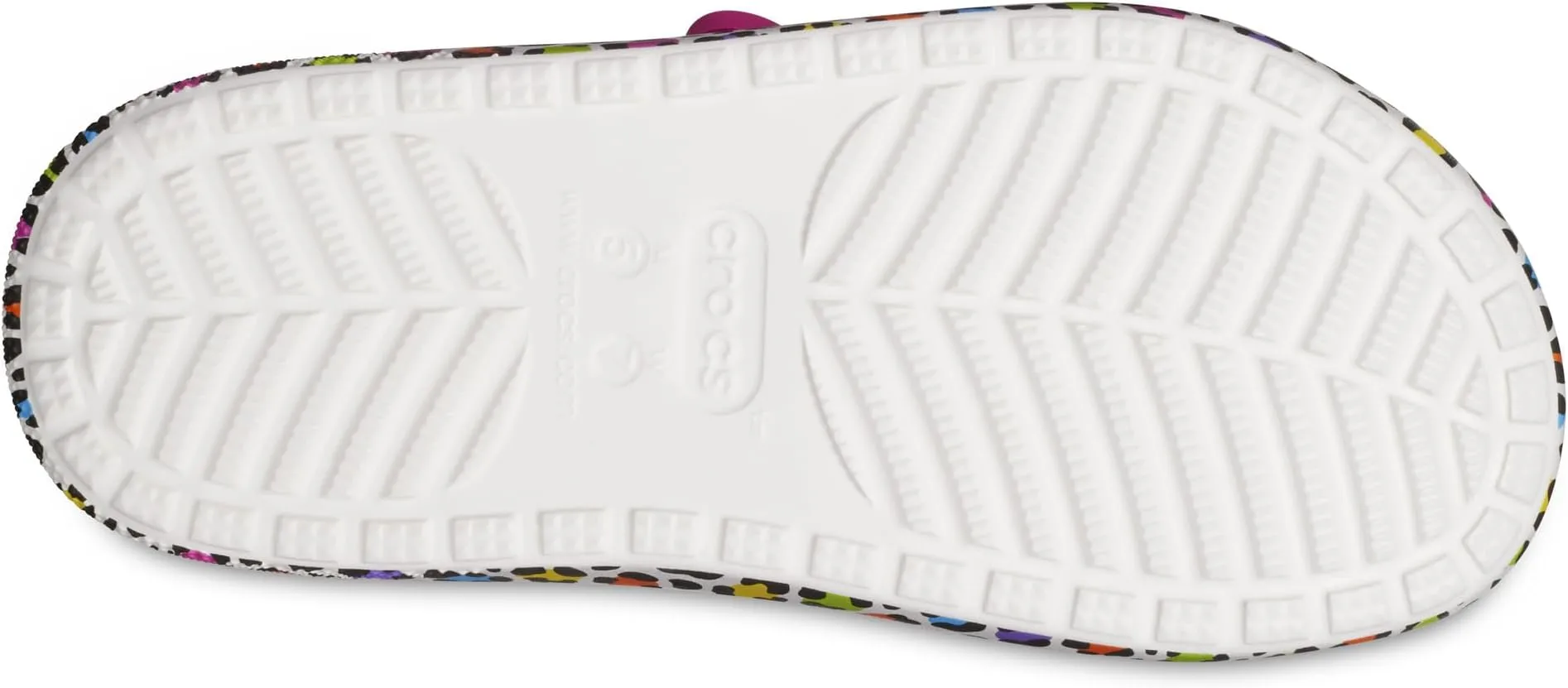 Lisa Frank Cozzzy Sandal Crocs Flat Sandals, White/Multi
