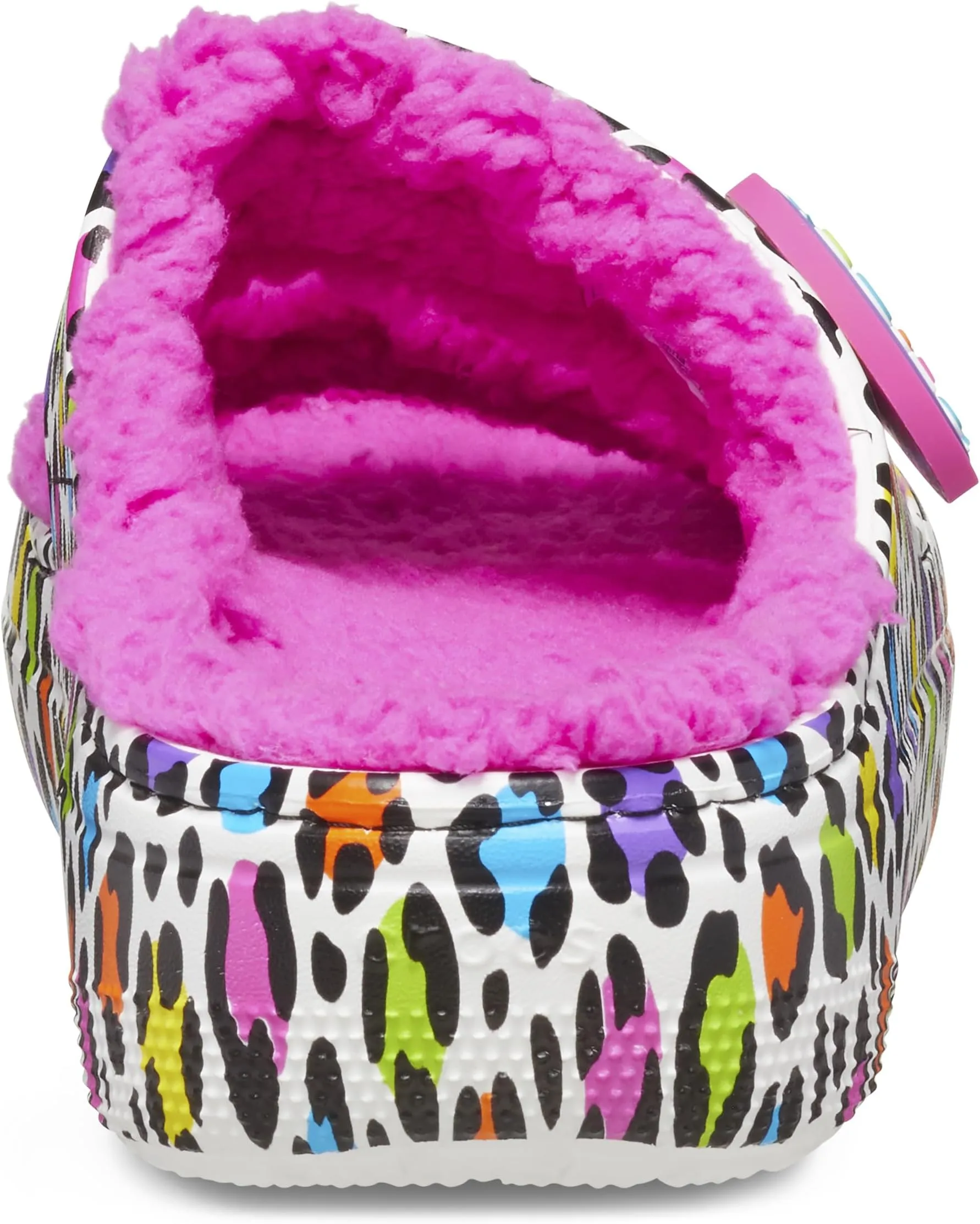 Lisa Frank Cozzzy Sandal Crocs Flat Sandals, White/Multi