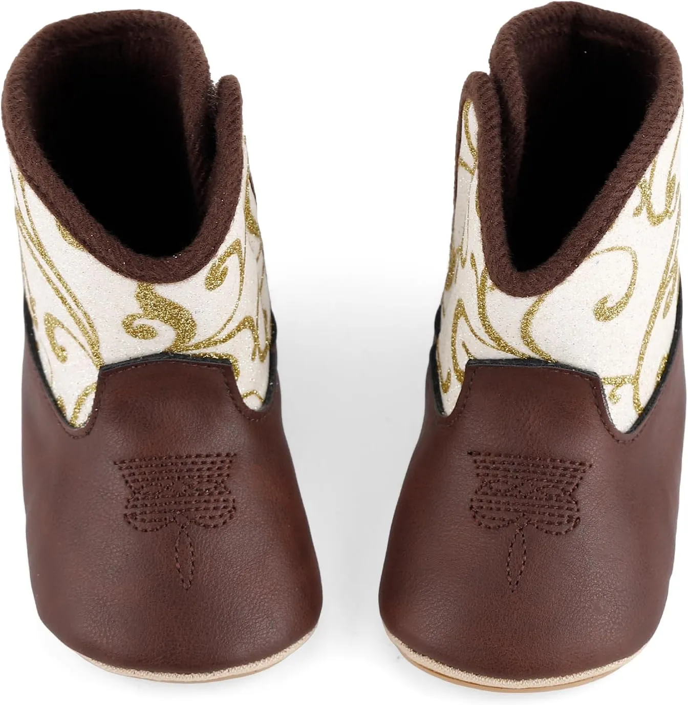 MK MATT KEELY Leather Western Boots Cowboy Bootie Soft Sole Non-Slip Crib Shoes for Baby Infant Toddler Girls Boys Newborn