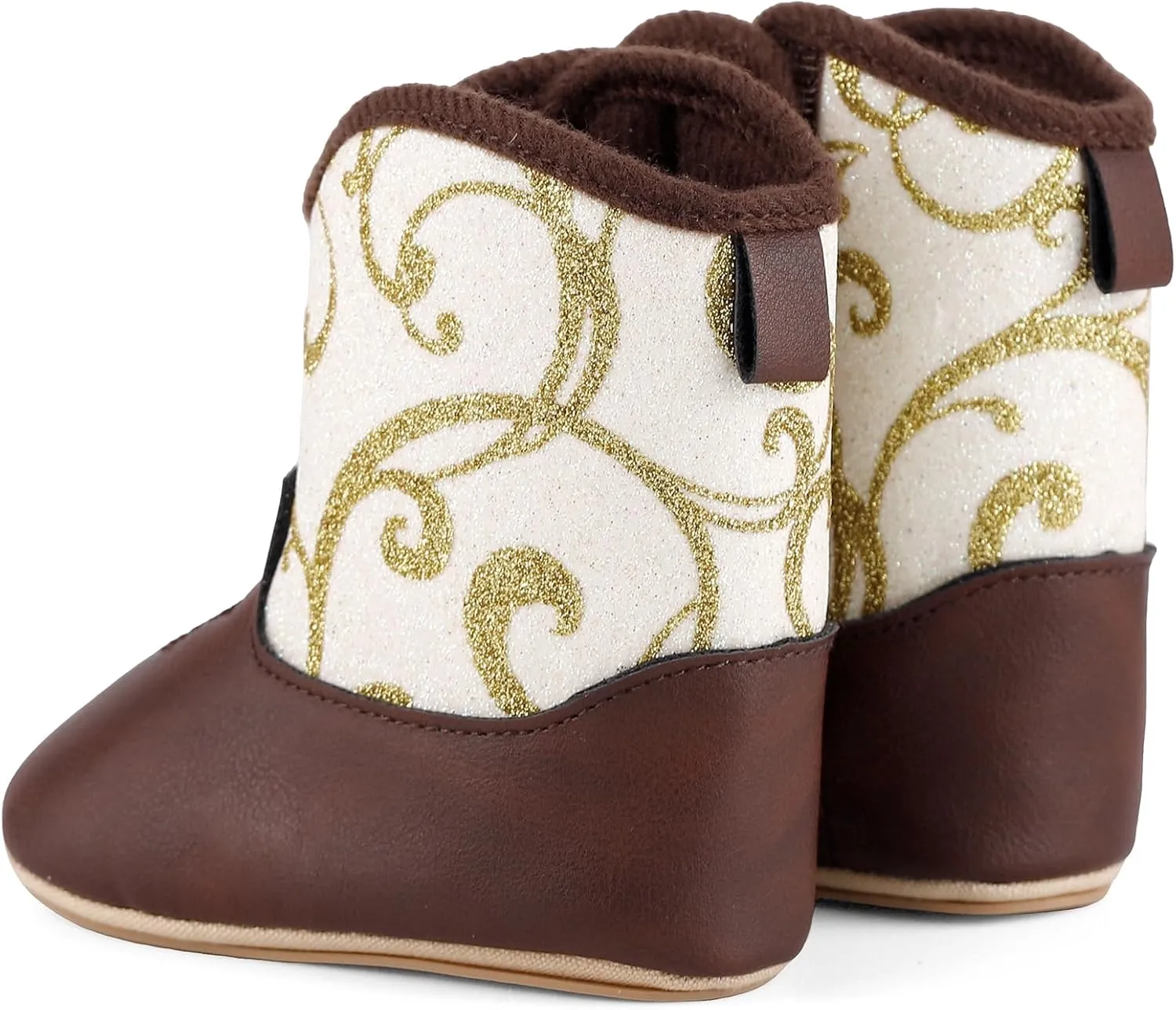 MK MATT KEELY Leather Western Boots Cowboy Bootie Soft Sole Non-Slip Crib Shoes for Baby Infant Toddler Girls Boys Newborn