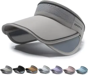 Peicees Sun Visors with Wide Brim for Women Men UPF50  UV Sun Protection Cap for Golf Tennis Beach Running Hiking Sports