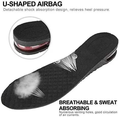 Sonew Height Increase Insoles Elevator Orthotic Shoe Insole Air Up Heel Insole Heel Inserts for Men Women(01# 1 Layer)