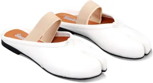 Split Toe Tabi Shoes Black Womens Mule Flats Wide Slip on Walking Ballerina Barefoot Slippers Comfortable Slides for Spring Summer Fall