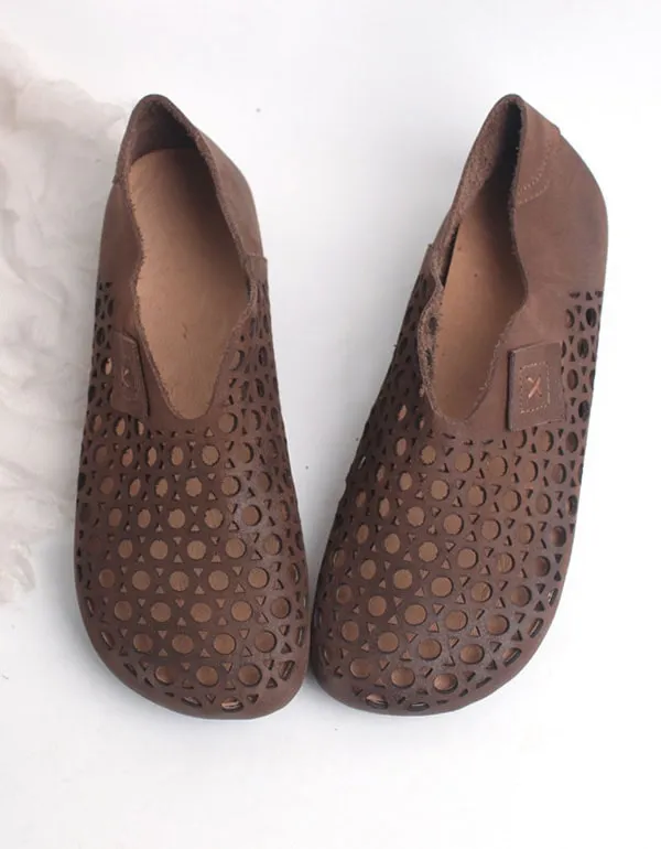 Summer Handmade Retro Leather Flat Shoes