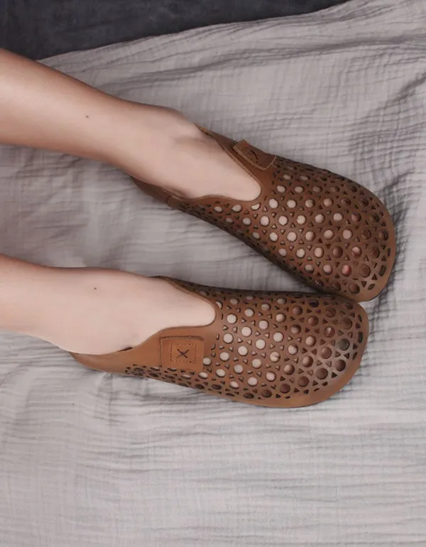 Summer Handmade Retro Leather Flat Shoes