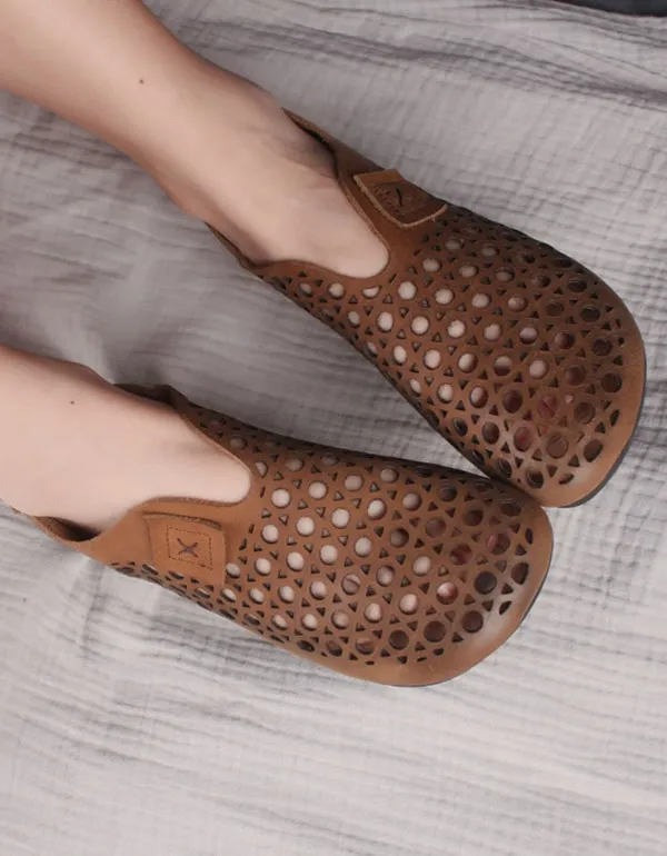 Summer Handmade Retro Leather Flat Shoes