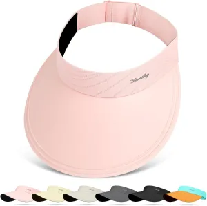 Sun Visor for Women Wide Brim Summer UPF50  UV Protection Seamless Sun Hats Foldable Beach Cap