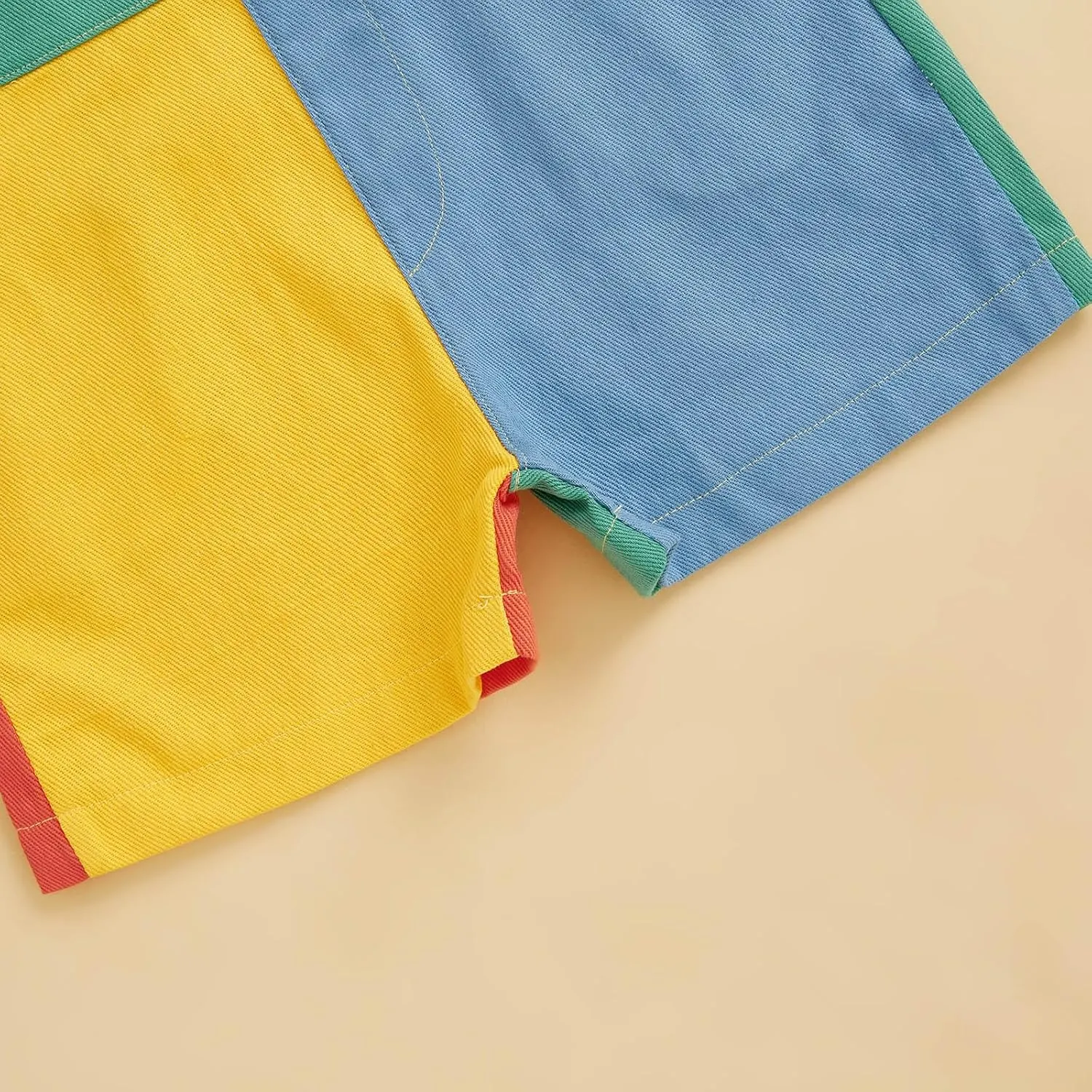 TheFound Toddler Boy Girl Romper Overall Shorts Contrast Color Suspender Romper Adjustble Shoulder Strap Newborn Baby Clothes