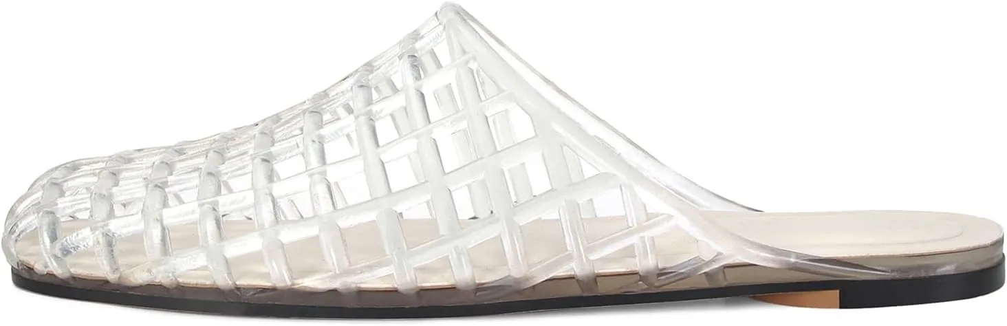 Women's Red Jelly Mesh Slides, Comfortable Flat Slip On Sandals, Casual Summer Beach Slippers
