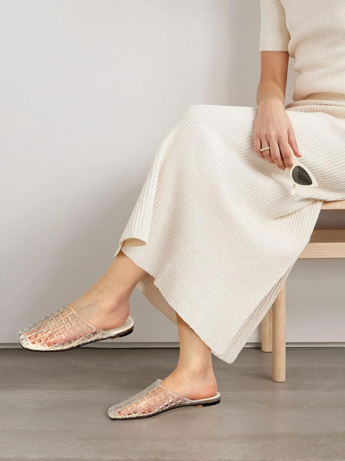 Women's Red Jelly Mesh Slides, Comfortable Flat Slip On Sandals, Casual Summer Beach Slippers