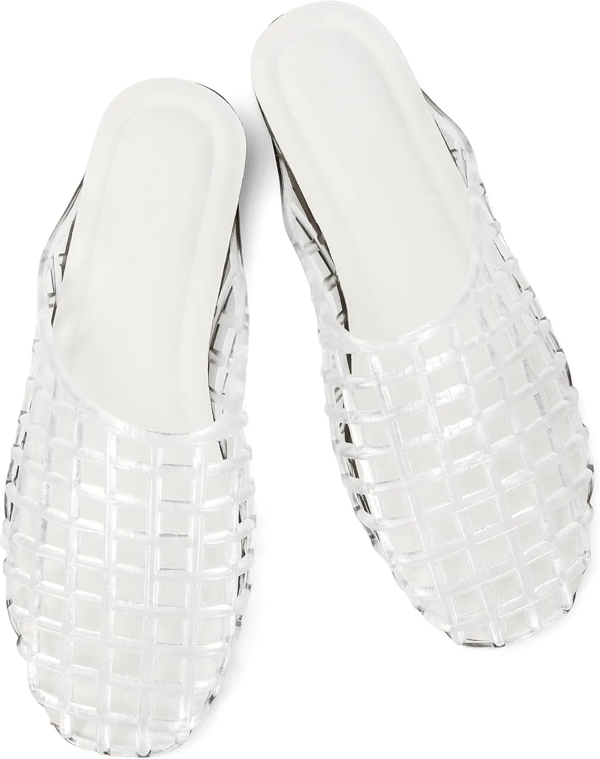 Women's Red Jelly Mesh Slides, Comfortable Flat Slip On Sandals, Casual Summer Beach Slippers